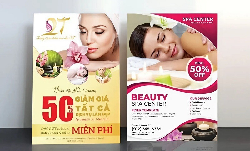 Spa khai trương với thiết kế tờ rơi đẹp mắt