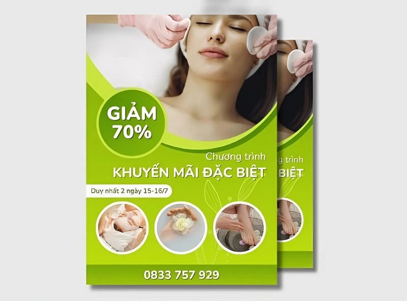 Tờ rơi khuyến mãi tại các spa